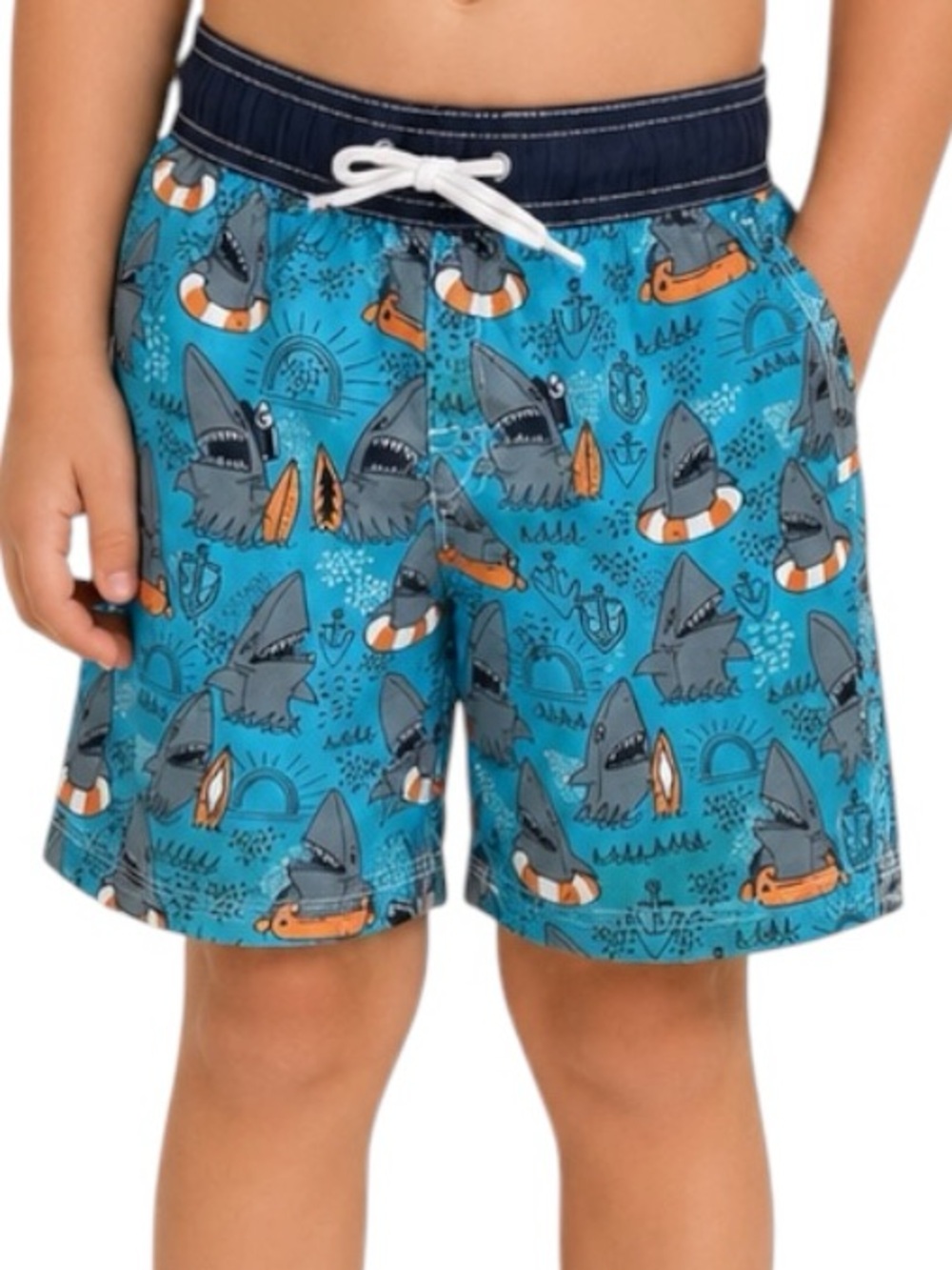 Gymboree Blue Swim Trunks Boys 5T Drawstring Lined Board Shorts